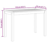 Garden Dining Table 110x55x75 cm Solid Wood Acacia - Extra Image