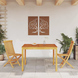 Garden Dining Table 110x110x75 cm Solid Wood Acacia - Side View