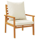 Garden Sofa Chair 2pcs with Cushion Solid Wood Acacia - Front View