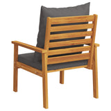 Garden Sofa Chair 2pcs with Cushion Solid Wood Acacia - Low Angle