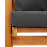 Garden Sofa Chair 2pcs with Cushion Solid Wood Acacia