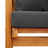 Garden Sofa Chair 2pcs with Cushion Solid Wood Acacia - Extra Image