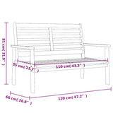 Garden Sofa Bench 120 cm Solid Wood Acacia