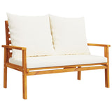 Garden Sofa Bench 120 cm with Cushion Solid Wood Acacia - Front View