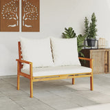 Garden Sofa Bench 120 cm with Cushion Solid Wood Acacia - Side View