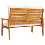 Garden Sofa Bench 120 cm with Cushion Solid Wood Acacia - Rear View