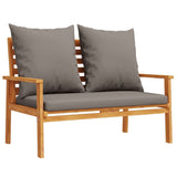 Garden Sofa Bench 120 cm with Cushion Solid Wood Acacia - Front View