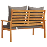 Garden Sofa Bench 120 cm with Cushion Solid Wood Acacia - Rear View