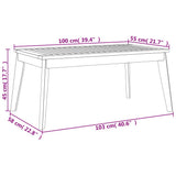 Garden Dining Table 100x55x45 cm Solid Wood Acacia