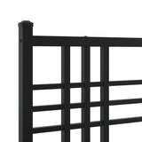 Metal Bed Frame without Mattress with Headboard Black 107x203 cm King Single - Close-Up Angle