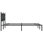 Metal Bed Frame without Mattress with Headboard Black 137x190 cm
