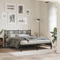 Metal Bed Frame without Mattress with Headboard Black 150x200 cm