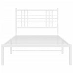 Metal Bed Frame without Mattress with Headboard White 90x190 cm
