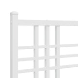 Metal Bed Frame without Mattress with Headboard White 90x190 cm