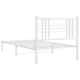 Metal Bed Frame without Mattress with Headboard White 107x203 cm King Single - Rear View