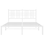 Metal Bed Frame without Mattress with Headboard White 137x190 cm