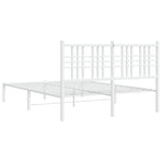 Metal Bed Frame without Mattress with Headboard White 137x190 cm