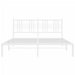 Metal Bed Frame without Mattress with Headboard White 150x200 cm