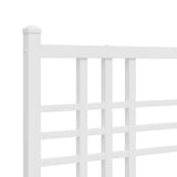 Metal Bed Frame without Mattress with Headboard White 183x203 cm King