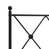 Metal Bed Frame without Mattress with Headboard Black 90x190 cm - Close-Up Angle