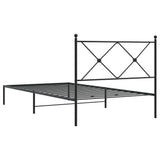 Metal Bed Frame without Mattress with Headboard Black 107x203 cm King Single - Rear View