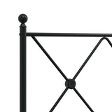 Metal Bed Frame without Mattress with Headboard Black 107x203 cm King Single - Close-Up Angle