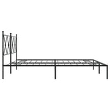 Metal Bed Frame without Mattress with Headboard Black 183x203 cm King - 45-Degree Angle