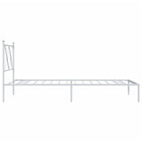 Metal Bed Frame without Mattress with Headboard White 90x190 cm - 45-Degree Angle