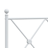 Metal Bed Frame without Mattress with Headboard White 90x190 cm - Close-Up Angle