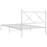 Metal Bed Frame without Mattress with Headboard White 107x203 cm King Single - Rear View