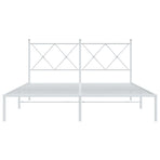 Metal Bed Frame without Mattress with Headboard White 150x200 cm