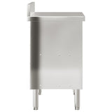 Kitchen Work Table with Sliding Doors Stainless Steel - Low Angle