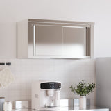 Kitchen Wall Cabinet with Sliding Doors Stainless Steel - Side View