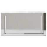Kitchen Wall Cabinet with Sliding Doors Stainless Steel - Rear View