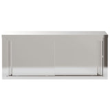 Kitchen Wall Cabinet with Sliding Doors Stainless Steel - Rear View