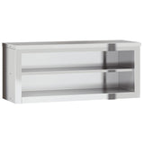 Kitchen Wall Cabinet with Shelf Stainless Steel - Front View