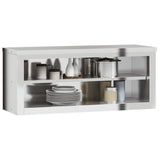 Kitchen Wall Cabinet with Shelf Stainless Steel - Top-Down View