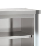 Kitchen Wall Cabinet with Shelf Stainless Steel - Low Angle