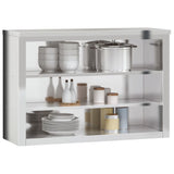 Kitchen Wall Cabinet with Shelves Stainless Steel - Top-Down View
