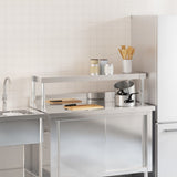 Work Table Overshelf 110x30x35 cm Stainless Steel - Side View