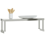 Work Table Overshelf 110x30x35 cm Stainless Steel - Top-Down View