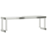 Work Table Overshelf 110x30x35 cm Stainless Steel - Close-Up Angle