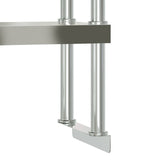 Work Table Overshelf 2-Tier 110x30x65 cm Stainless Steel - Low Angle