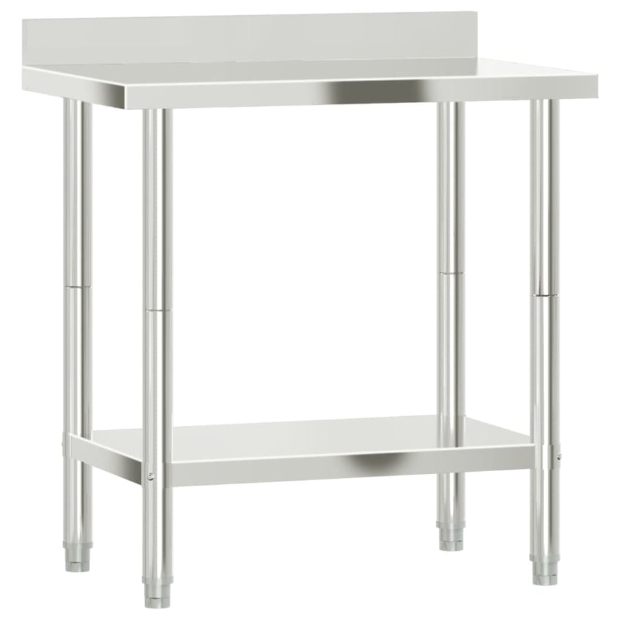 Kitchen Work Table with Backsplash 82.5x55x93cm Stainless Steel