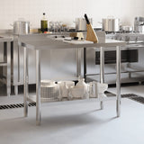 Kitchen Work Table with Backsplash 110x55x93 cm Stainless Steel - Side View