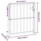 Garden Gate 100x95 cm Stainless Steel - Low Angle