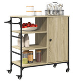 Kitchen Trolley Sonoma Oak 87.5x38.5x84.5 cm Engineered Wood - 45-Degree Angle