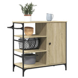 Kitchen Trolley Sonoma Oak 87.5x38.5x84.5 cm Engineered Wood - Rear View