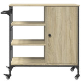 Kitchen Trolley Sonoma Oak 87.5x38.5x84.5 cm Engineered Wood - Low Angle