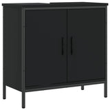 Bathroom Sink Cabinet Black 60x30x60 cm Engineered Wood - Front View